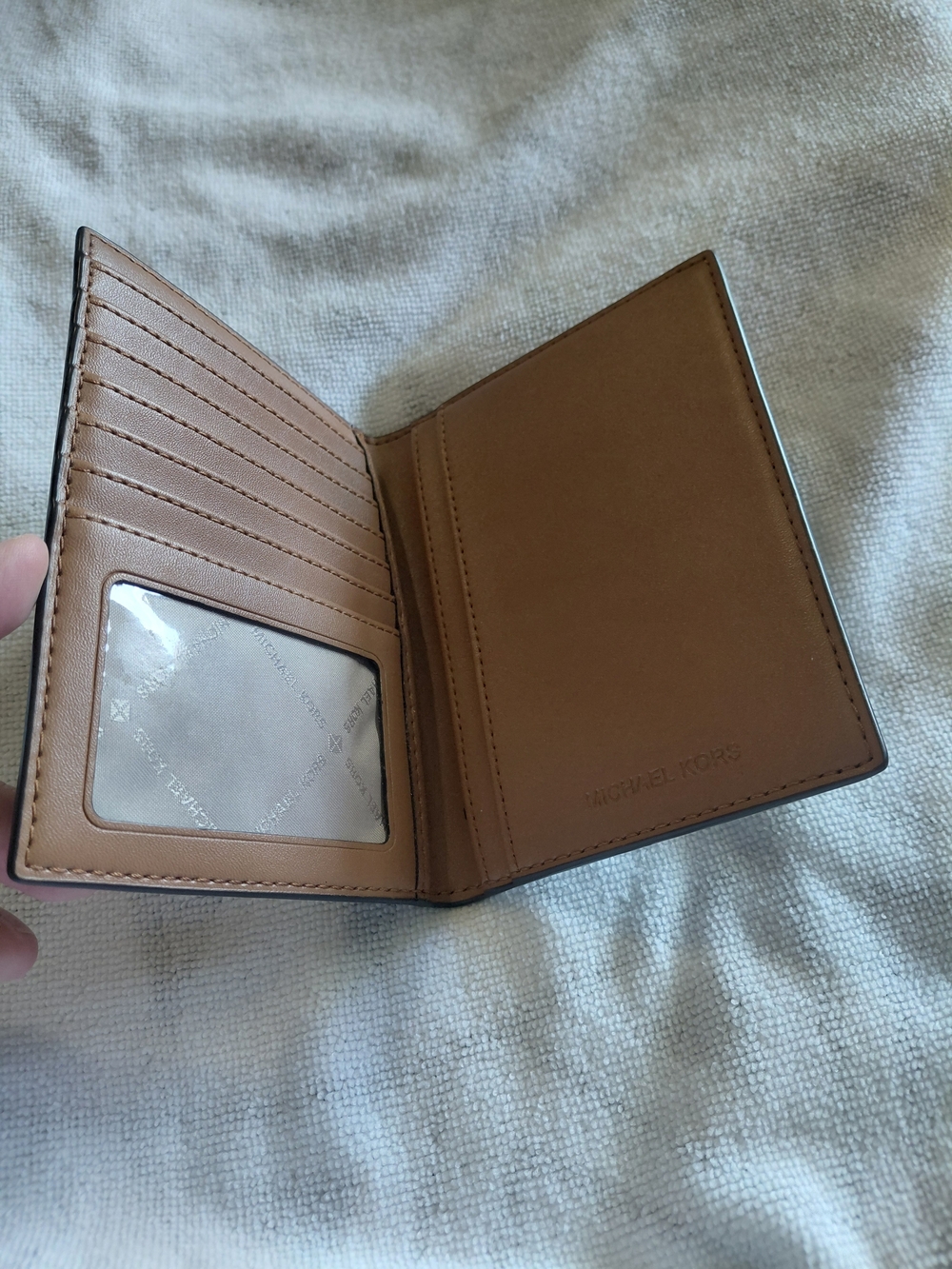 Michael Kors Brown Signature Logo Card & Passport Holder - Picture 2 of 3